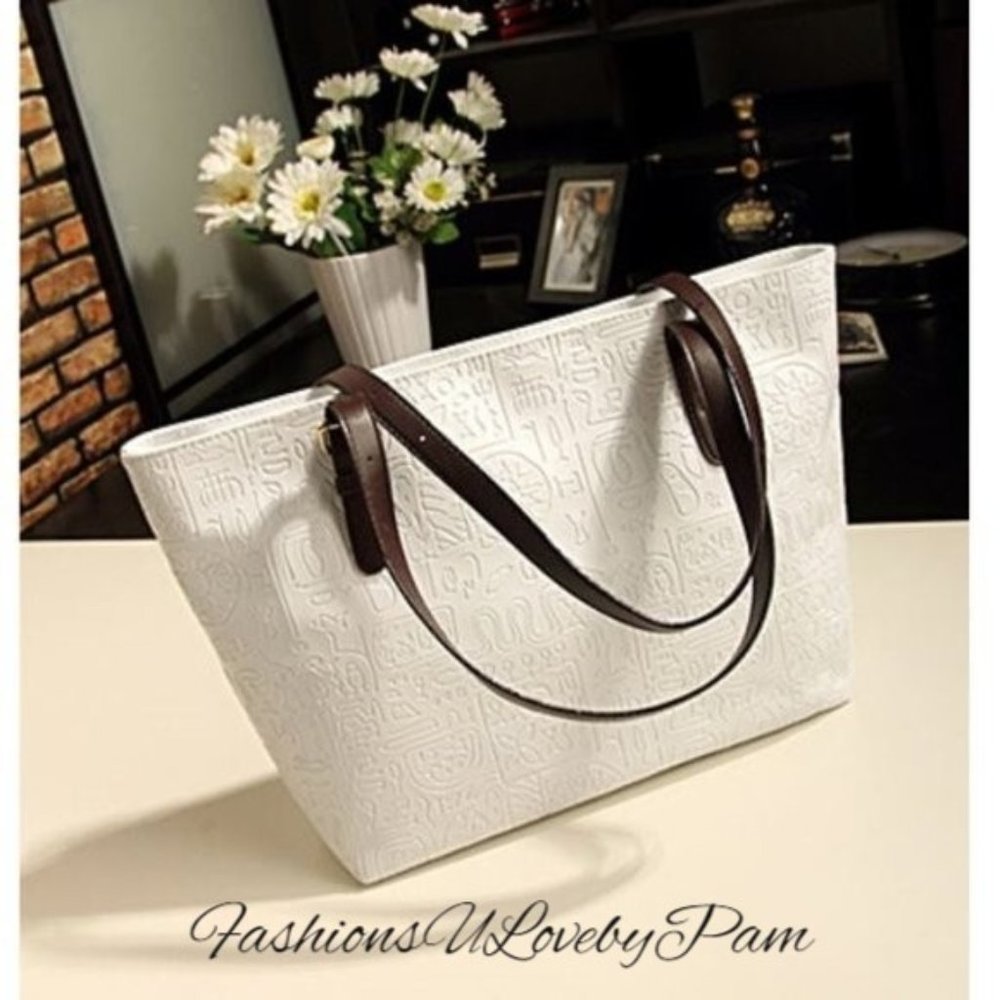 Vintage Style White Tote. Private Label- OFFERS WELCOME‼️‼️-NWOT